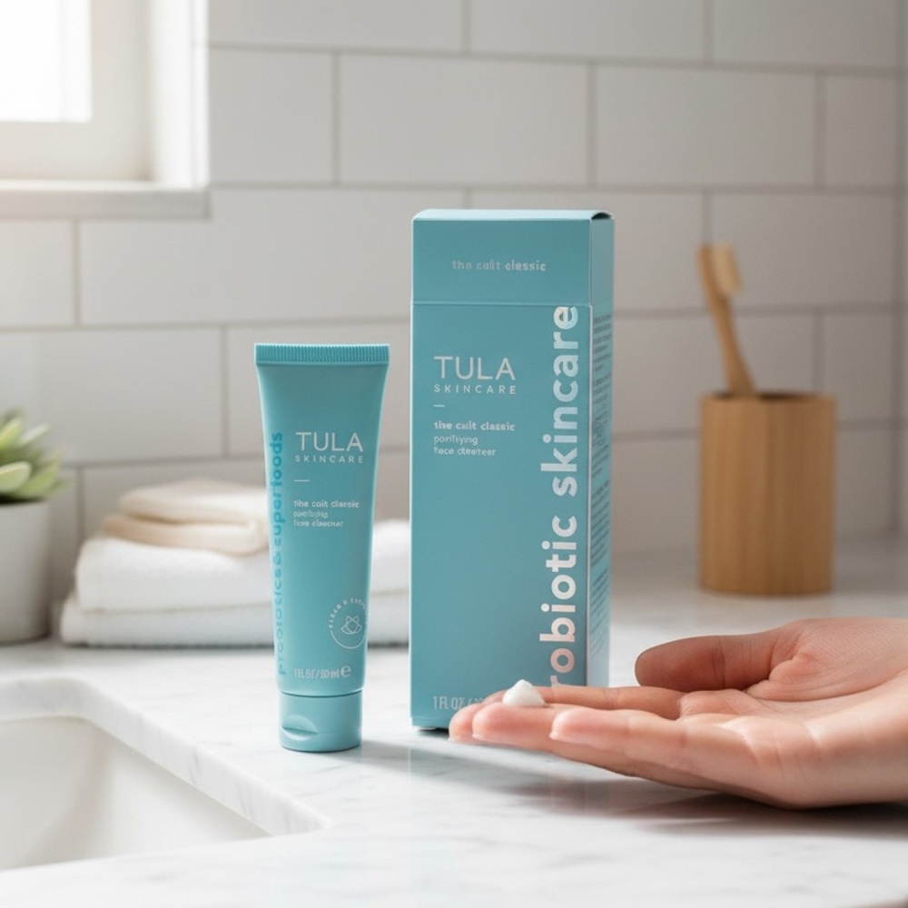 New TULA The Cult Classic Purifying Face Cleanser 1 fl oz / 30 ml Travel Siz
